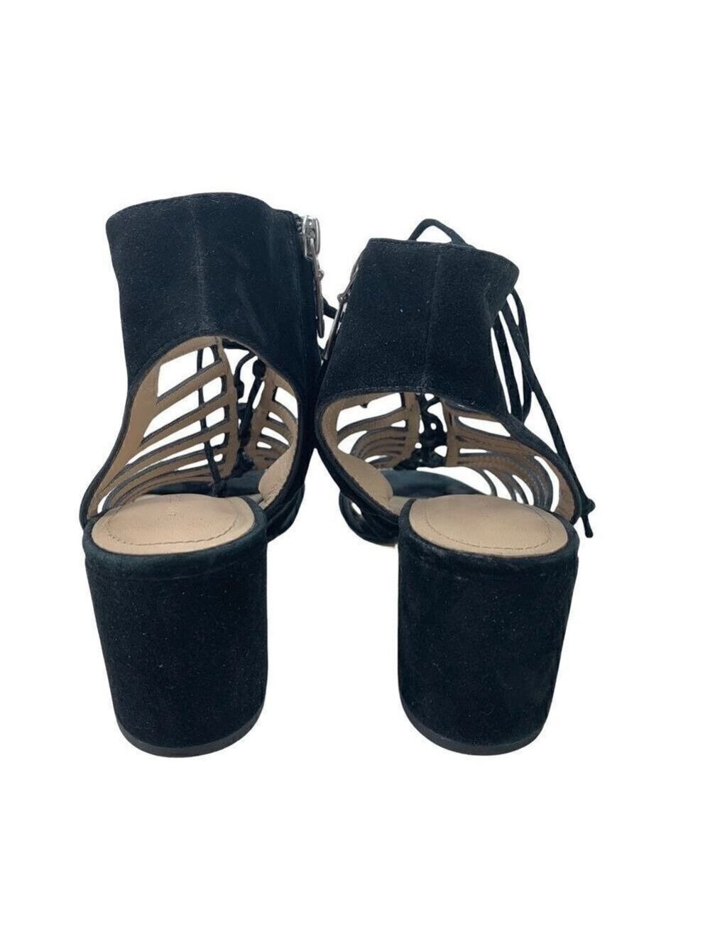 Pour La Victoire Amabelle Black Suede Leather Gladiator Cage Sandal 7.5 - Picture 6 of 10